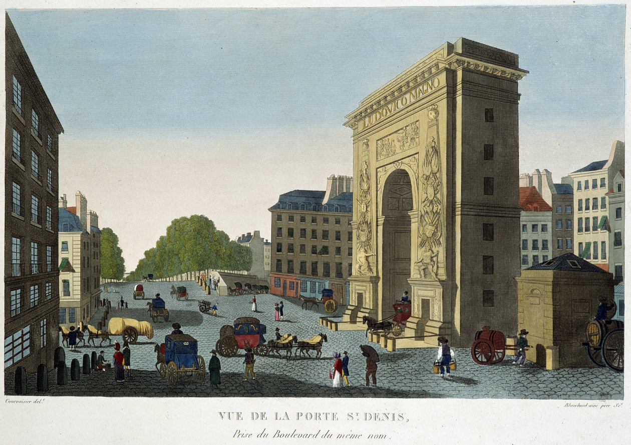 Vue de la Porte de Saint-Denis - in Vues de Paris da Henri Courvoisier Voisin