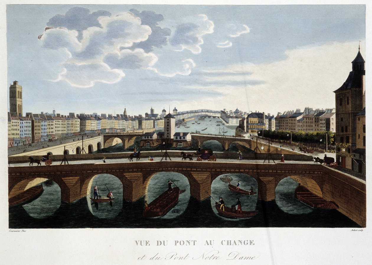 Vista del Pont au Change - in "Vues de Paris" di Courvoisier da Henri Courvoisier Voisin