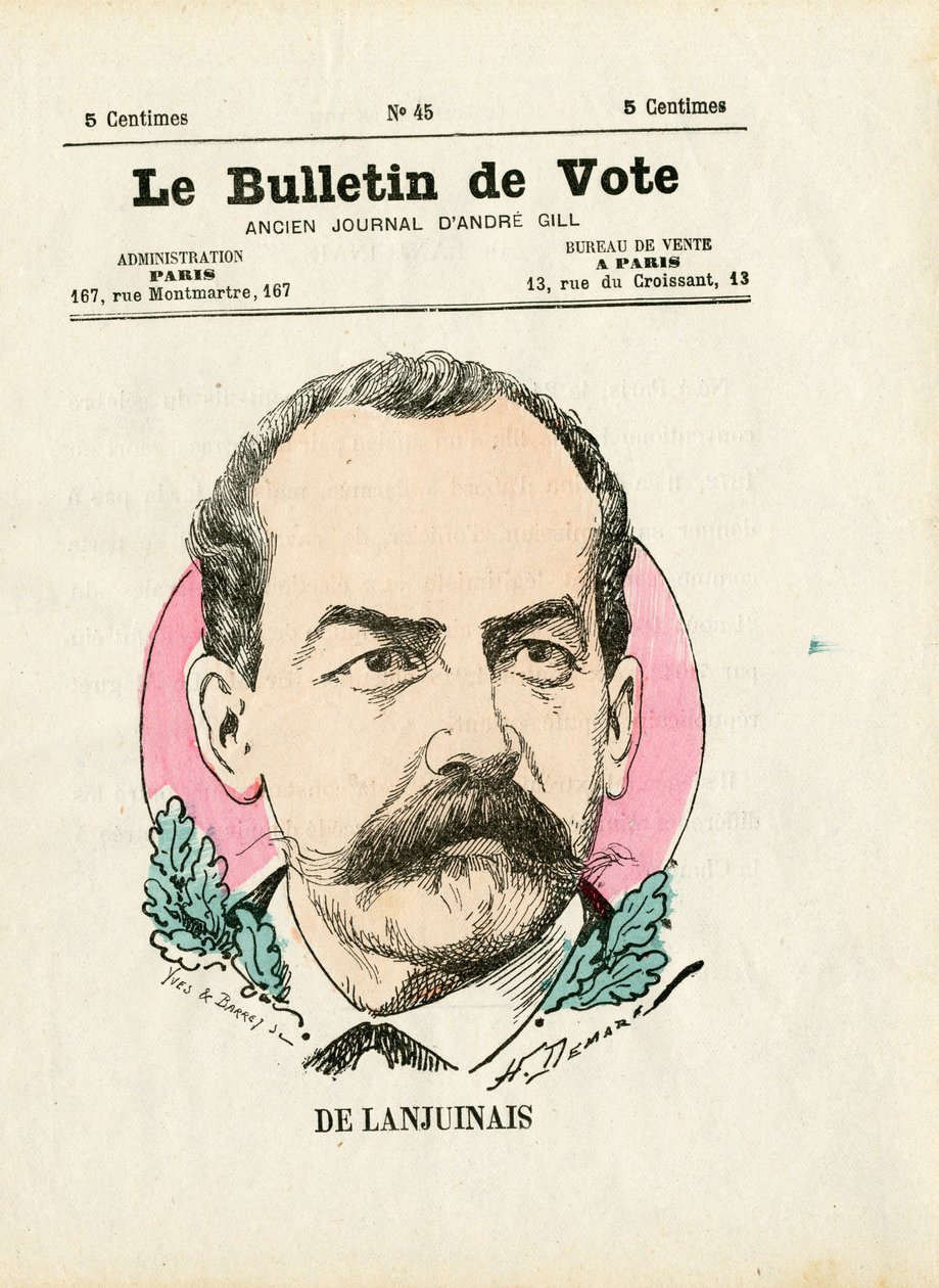 Ballot 2a serie, Satirico a colori: De Lanjuinais - Illustrazione di Henri Demare da Henri Demare