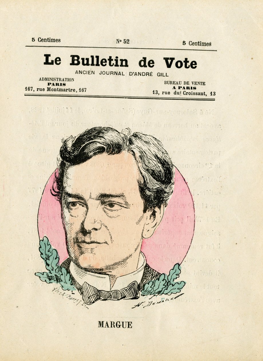 Ballot 2a serie, Satirico a colori: Margue Leon - Illustrazione di Henri Demare (1846-1888) da Henri Demare