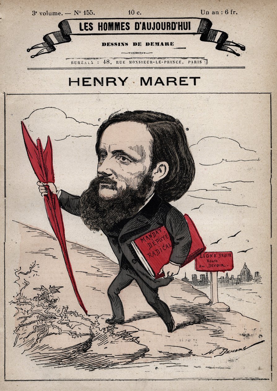 Caricatura di Henri Maret (1837-1917) giornalista e politico inglese - da 