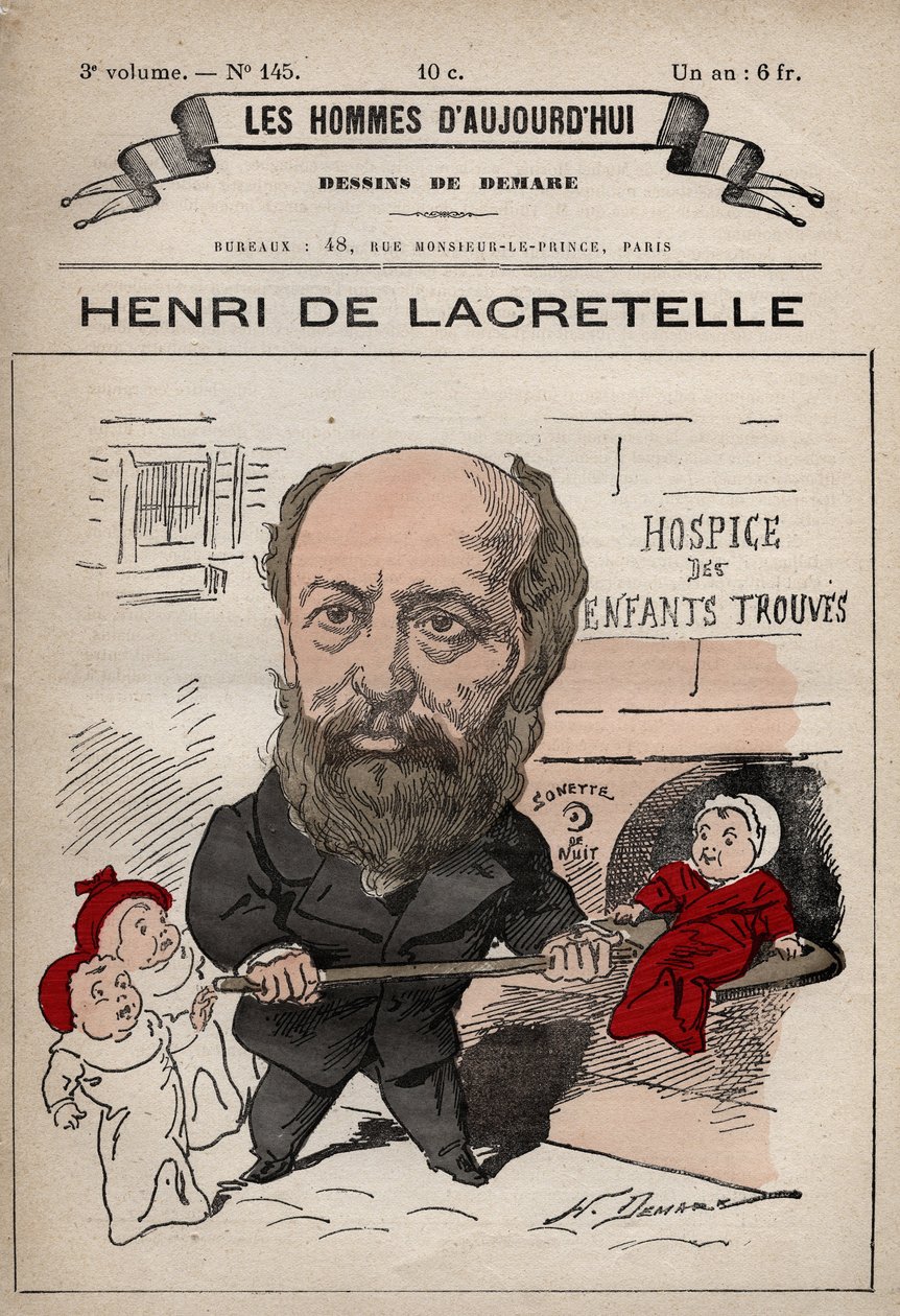 Caricatura di Henri de Lacretelle (1815-1899) politico e scrittore francese - da 