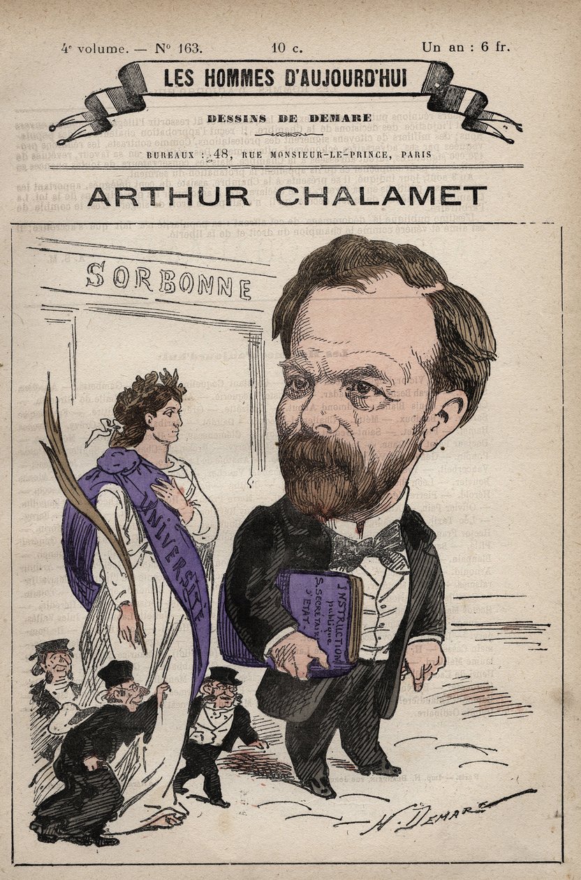 Caricatura di Jean Marie Arthur Chalamet (1822-1895) politico repubblicano francese - da 