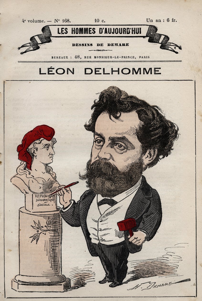 Caricatura di Léon Alexandre Delhomme (1841-1895) scultore francese da 
