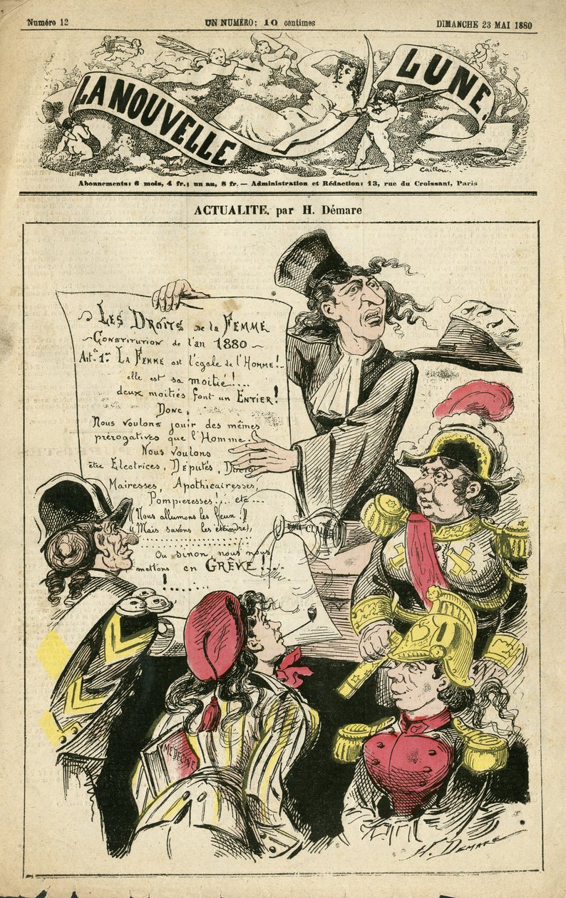 Illustrazione di Henri Demare (1846-1888) per la Copertina di La Nouvelle Lune da Henri Demare