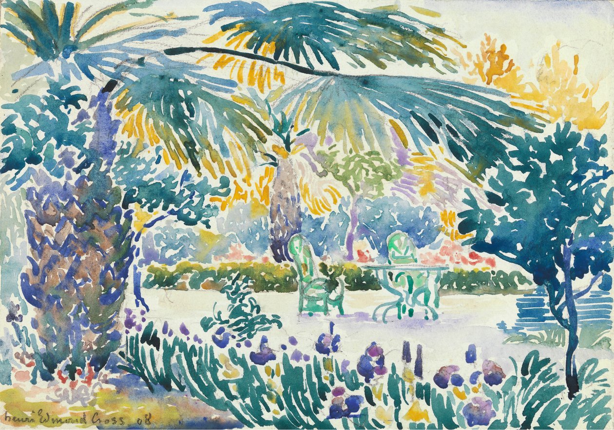 Giardino del pittore a Saint Clair, 1908 da Henri Edmond Cross
