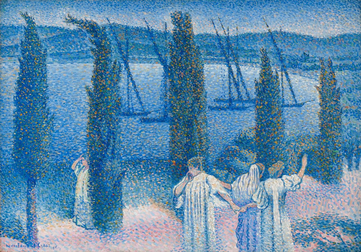 Notturno con cipressi, 1896 da Henri Edmond Cross