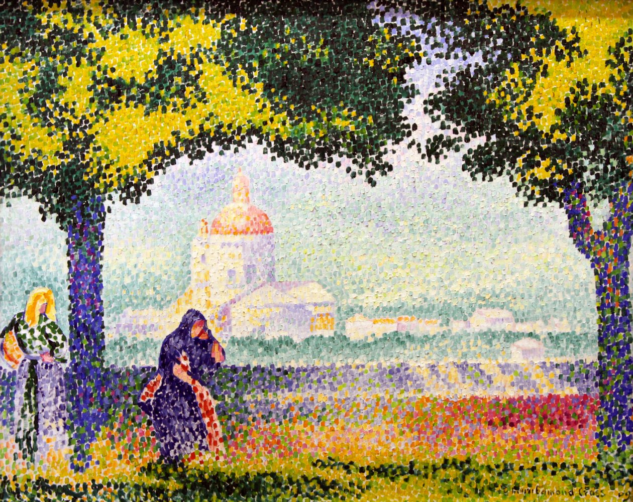 Vista della Chiesa di Santa Maria degli Angeli vicino ad Assisi, 1909 da Henri Edmond Cross