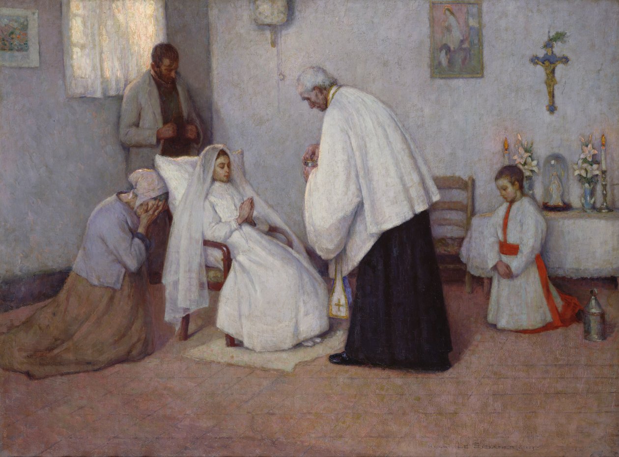 Comunione in extremis, 1889 da Henri Eugene Augustin Le Sidaner