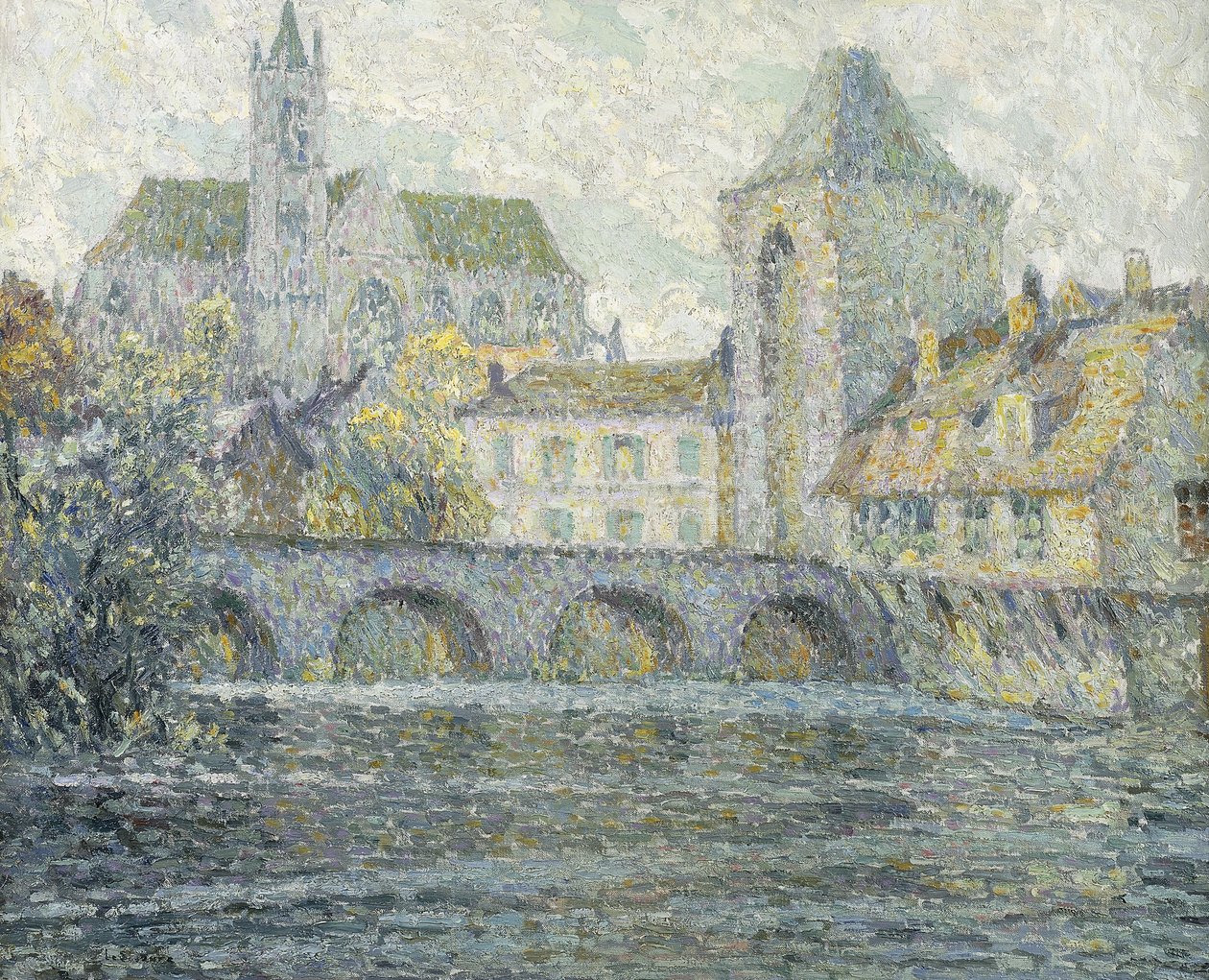Paesaggio di Moret, Il ponte da Henri Eugene Augustin Le Sidaner