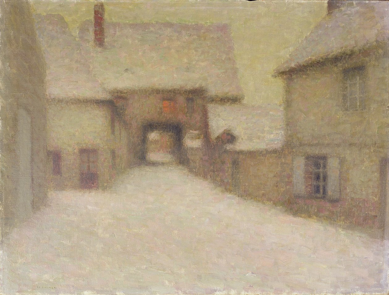 Neve, il vecchio villaggio, Gerberoy, 1902 da Henri Eugene Augustin Le Sidaner