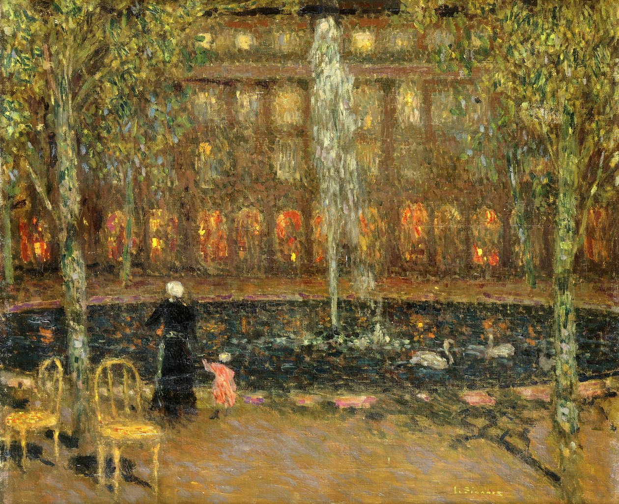 Lo stagno al Palais Royal da Henri Eugene Augustin Le Sidaner