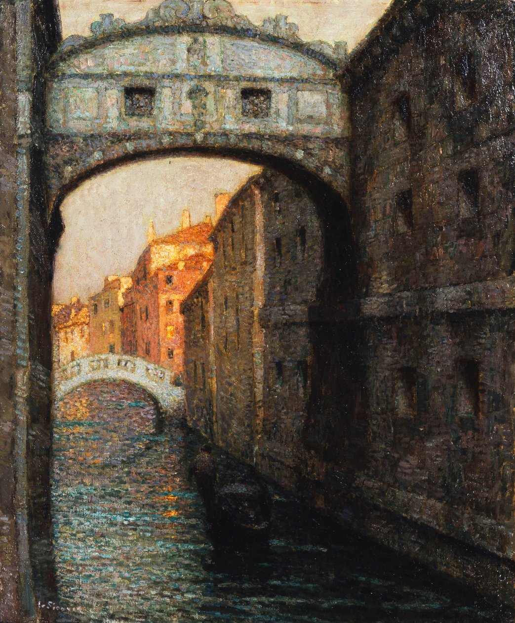 Venezia - il Ponte dei Sospiri; Venise - Le Pont des Soupirs da Henri Eugene Augustin Le Sidaner