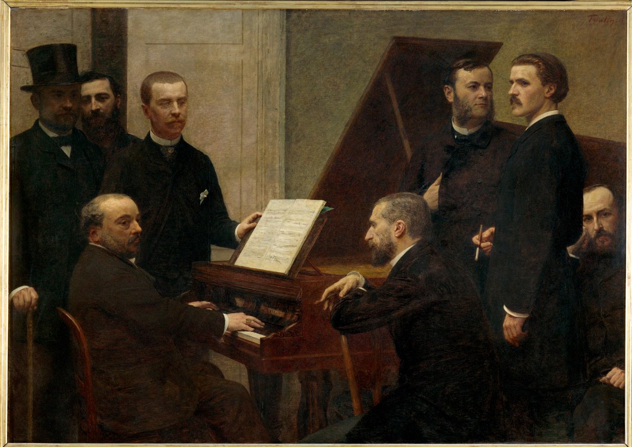 Autour du piano, da sinistra: Adolphe Jullien, Arthur (dipinto su tela) da Henri Fantin-Latour