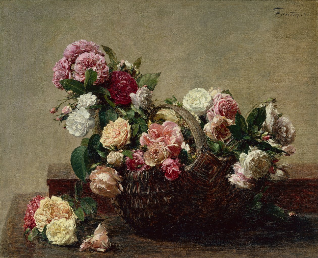 Cesto di rose da Ignace Henri Jean Fantin Latour