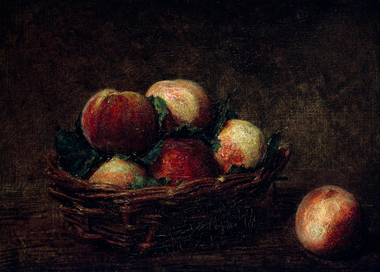 Natura morta con pesche. Dipinto di Henri Fantin-Latour (Fantin Latour da Henri Fantin-Latour