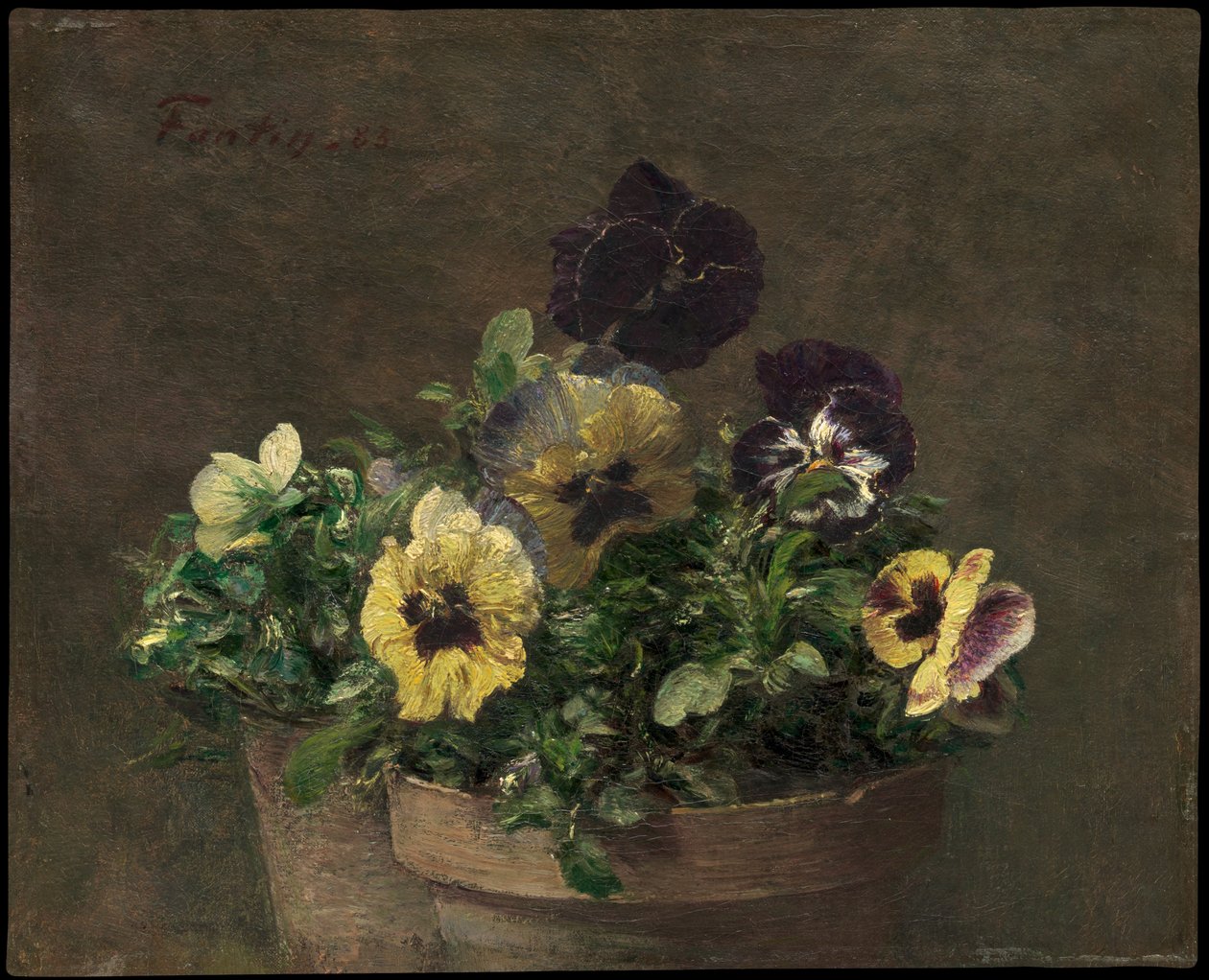 Viole del pensiero in vaso da Henri Fantin-Latour