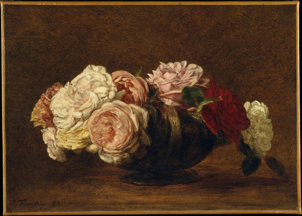 Rose in una ciotola da Henri Fantin-Latour