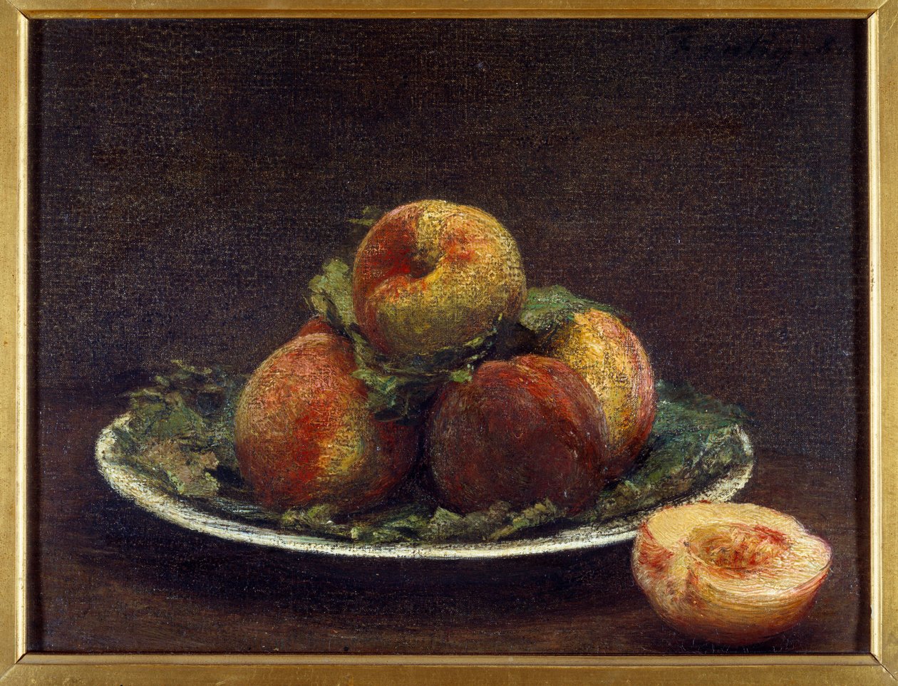 Un piatto di pesche da Ignace Henri Jean Fantin Latour