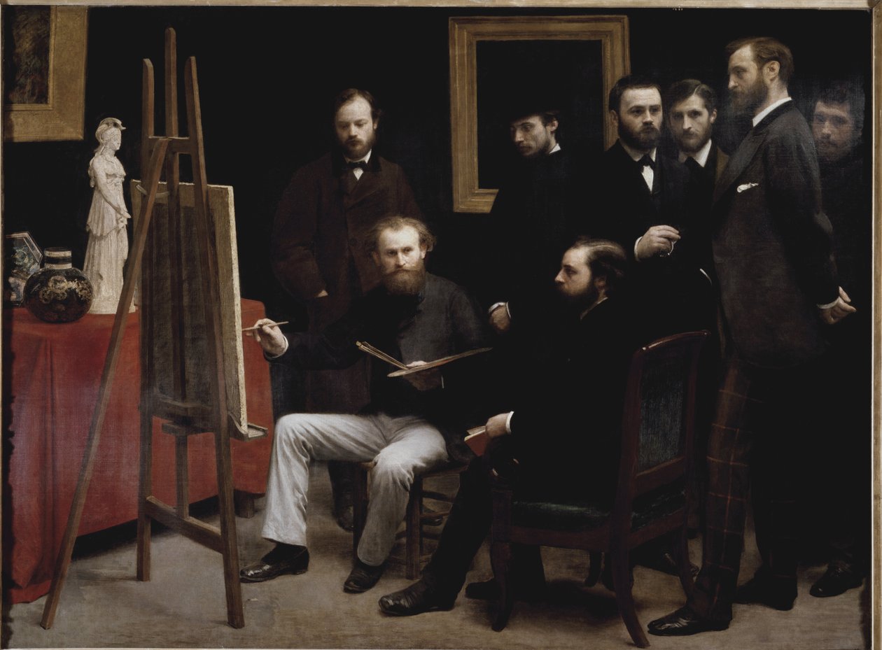 Un laboratorio a Batignolles (con diversi ritratti di artisti) da Ignace Henri Jean Fantin Latour