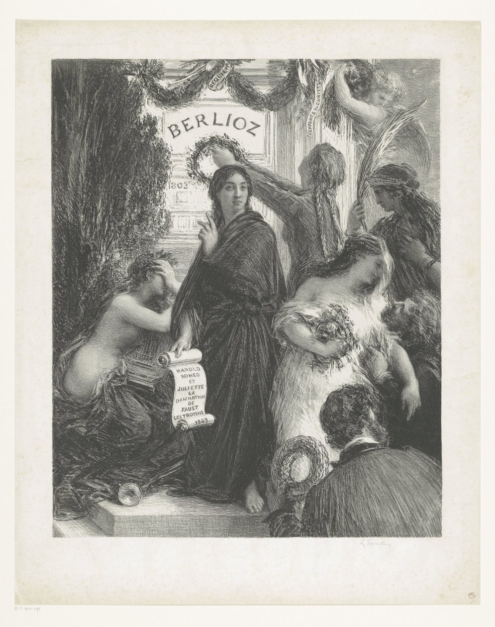 Manifesto musicale di Hector Berlioz da Ignace Henri Jean Fantin Latour