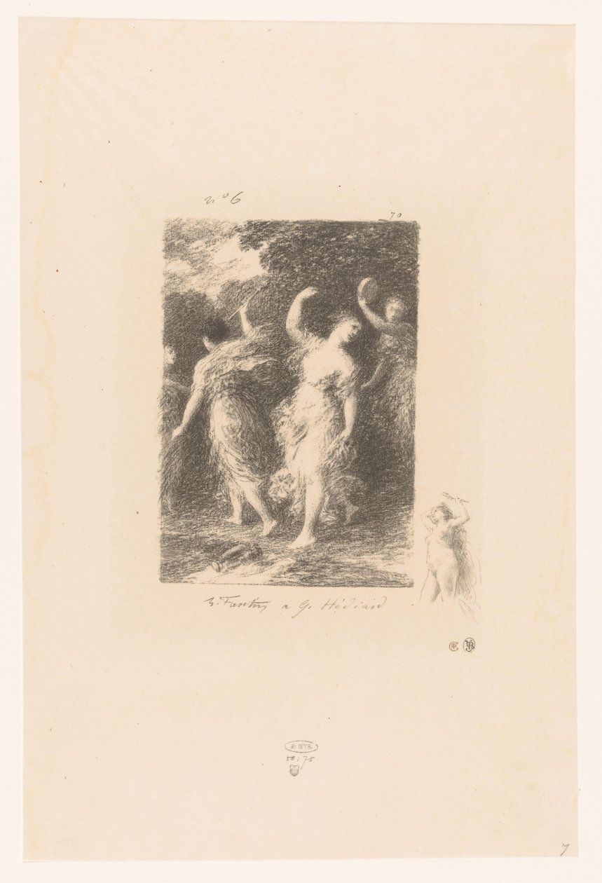 Baccanti che danzano e fanno musica da Ignace Henri Jean Fantin Latour