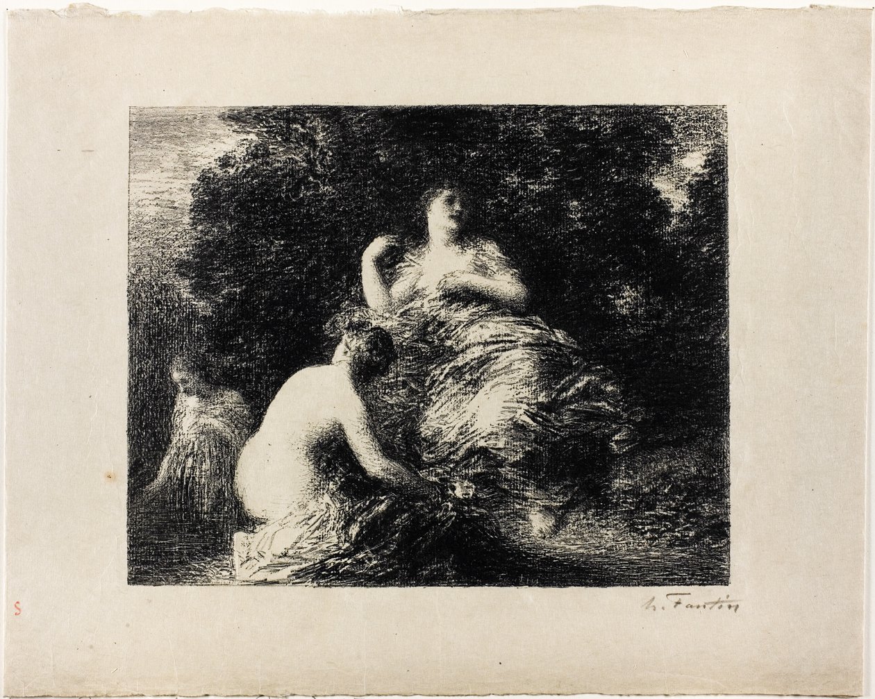 Donne che fanno il bagno, piastra media da Ignace Henri Jean Fantin Latour