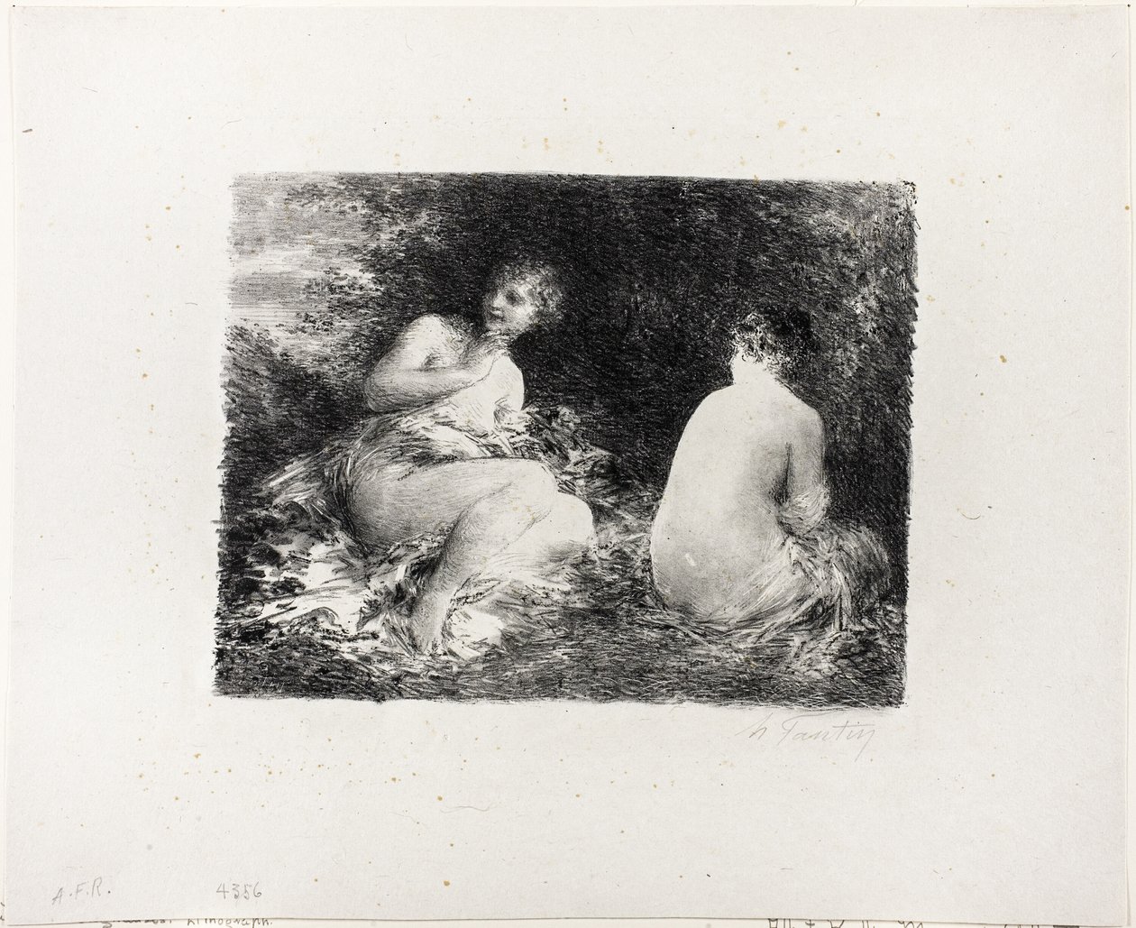 Donne che fanno il bagno, seconda tavola media da Ignace Henri Jean Fantin Latour