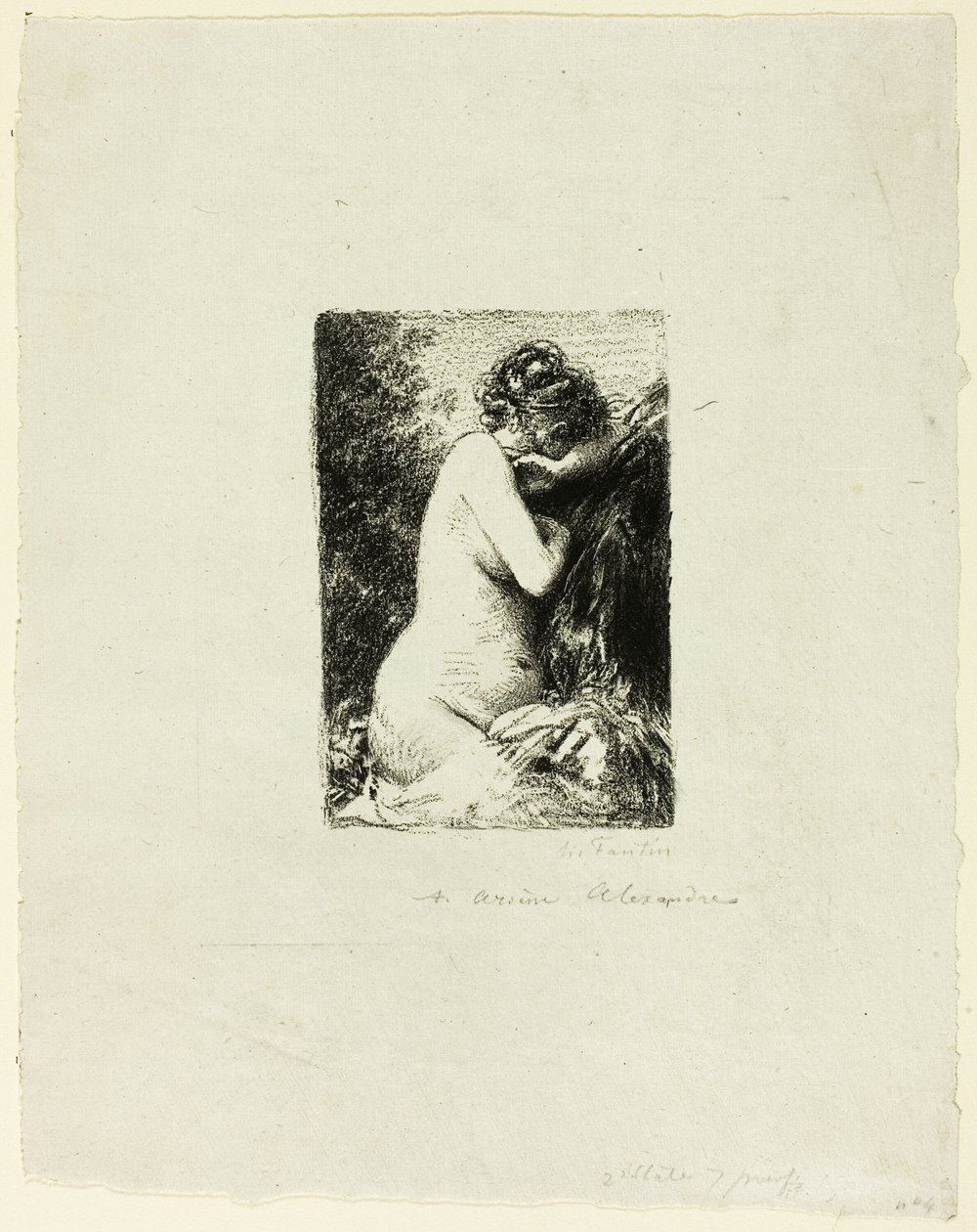 Donna che piange: Studio di una donna seduta di profilo destro da Ignace Henri Jean Fantin Latour