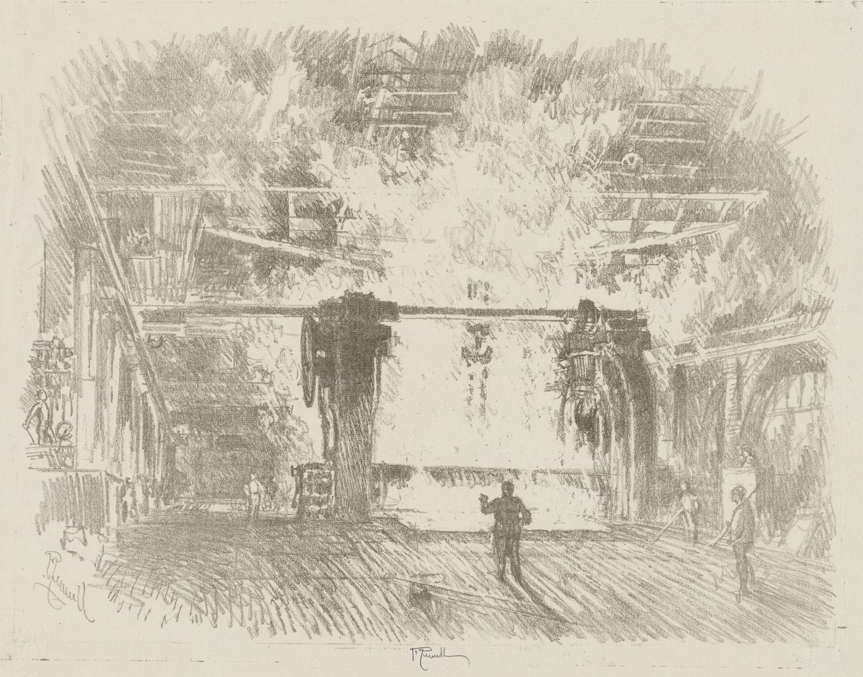Lavoro di guerra inglese: Produzione di corazze da Ignace Henri Jean Fantin Latour