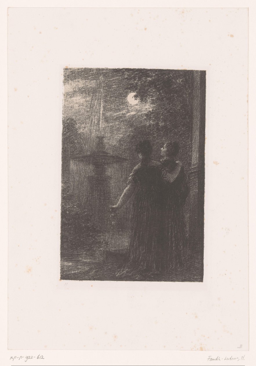 Ero e Ursula presso una fontana al chiaro di luna (Vita e opere di Hector Berlioz) da Ignace Henri Jean Fantin Latour