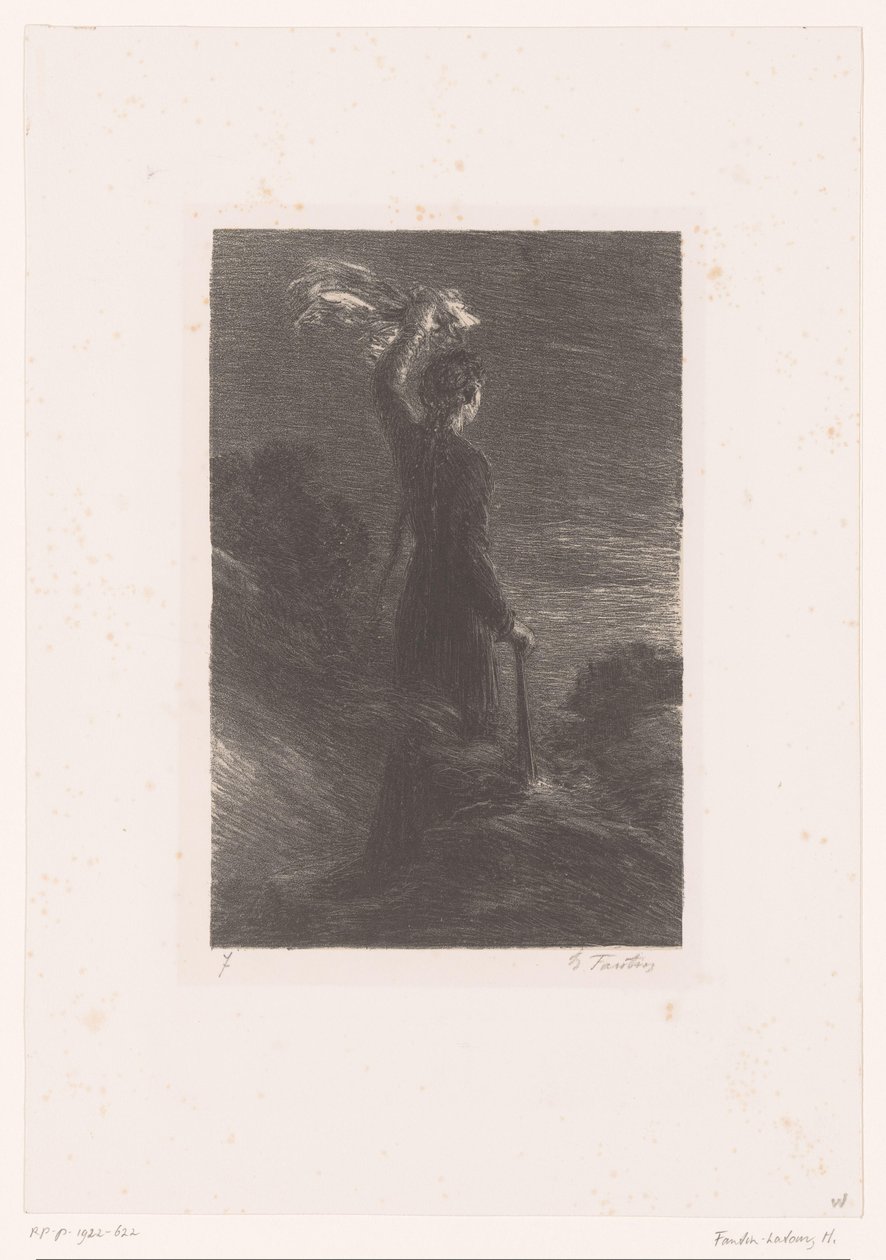 Isotta dà a Tristano il segnale concordato da Ignace Henri Jean Fantin Latour