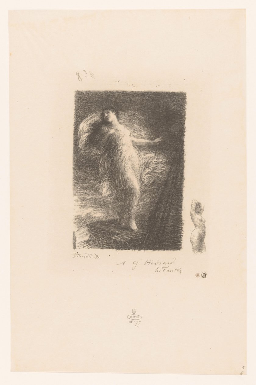 Giovane donna di Taranto cade dalla prua di una nave da Ignace Henri Jean Fantin Latour