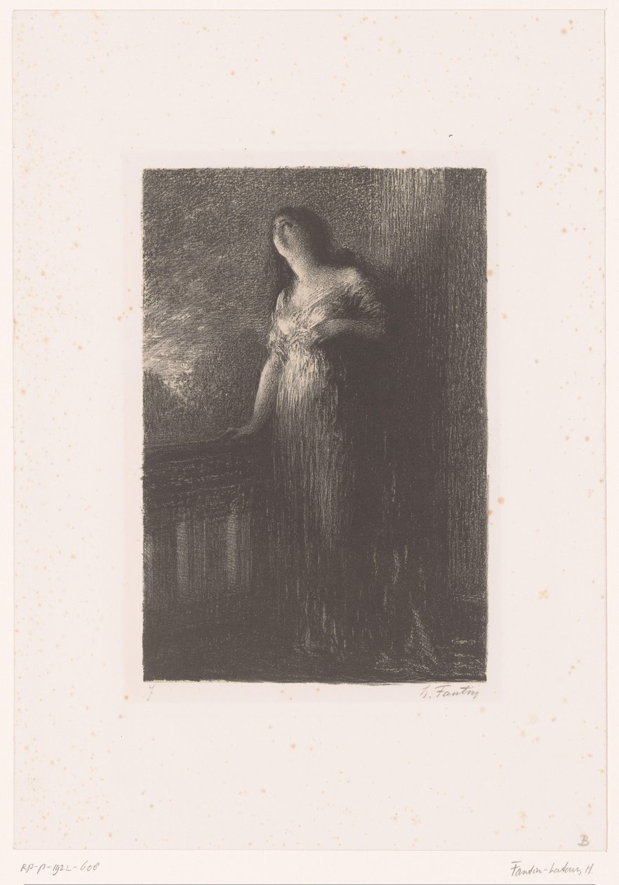 Giulia sul balcone di notte (Romeo e Giulietta. Confidenza alla notte) da Ignace Henri Jean Fantin Latour