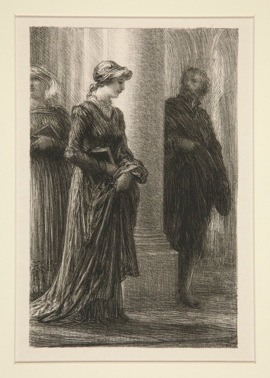 Les maîtres chanteurs de Nuremberg: acte I, rencontre de Walther et d da Ignace Henri Jean Fantin Latour