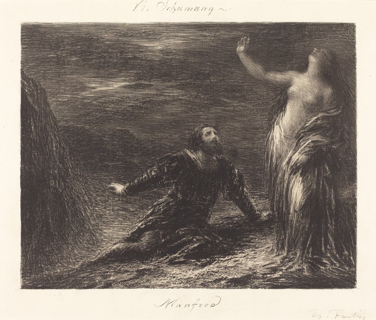 Manfred e Astarte (2ª lastra) da Ignace Henri Jean Fantin Latour