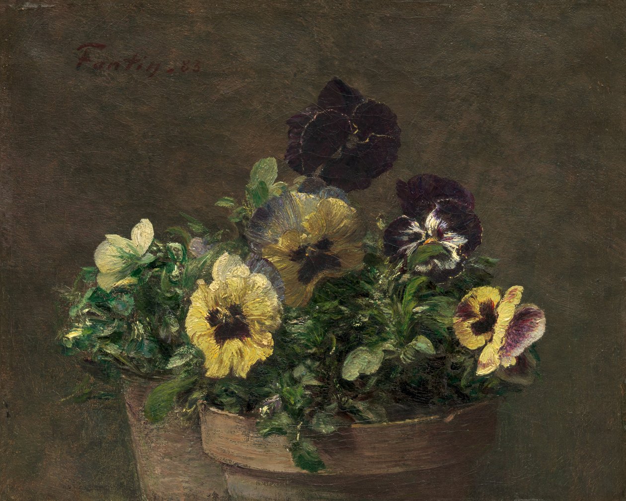 Viole del pensiero in vaso, 1883 da Ignace Henri Jean Fantin Latour