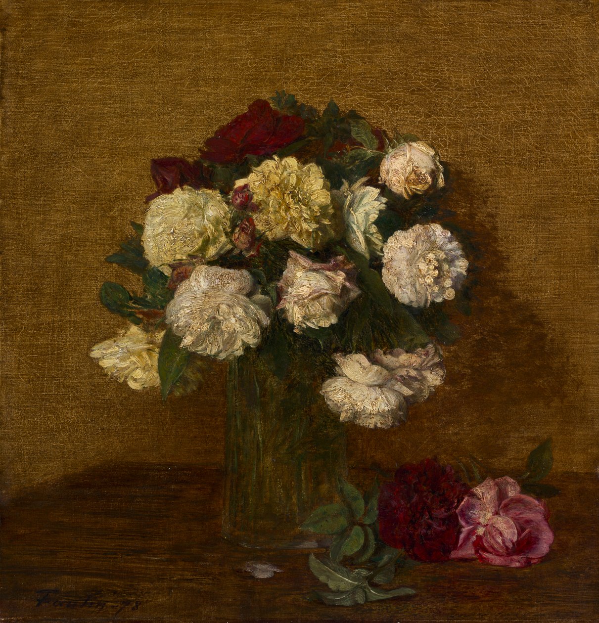 Rose in un vaso da Ignace Henri Jean Fantin Latour