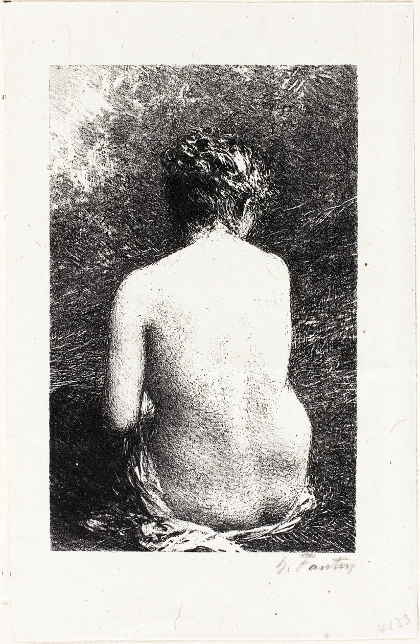 Studio di donna seduta, vista da dietro da Ignace Henri Jean Fantin Latour