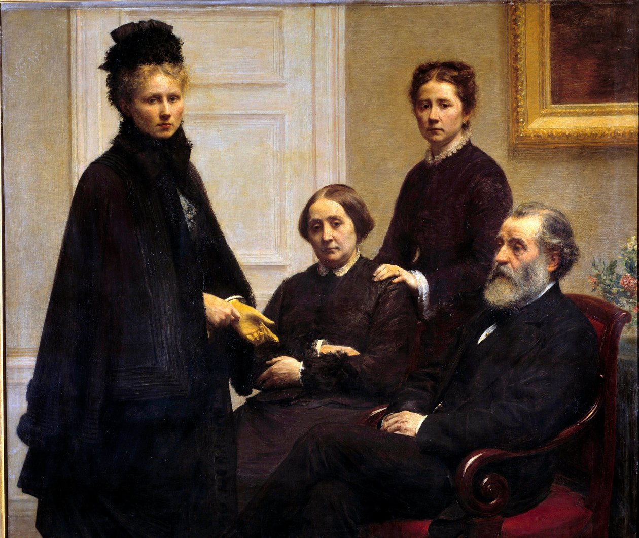 La famiglia Dubourg: il signor e la signora Dubourg e le loro figlie Victoria e Charlotte in lutto da Ignace Henri Jean Fantin Latour