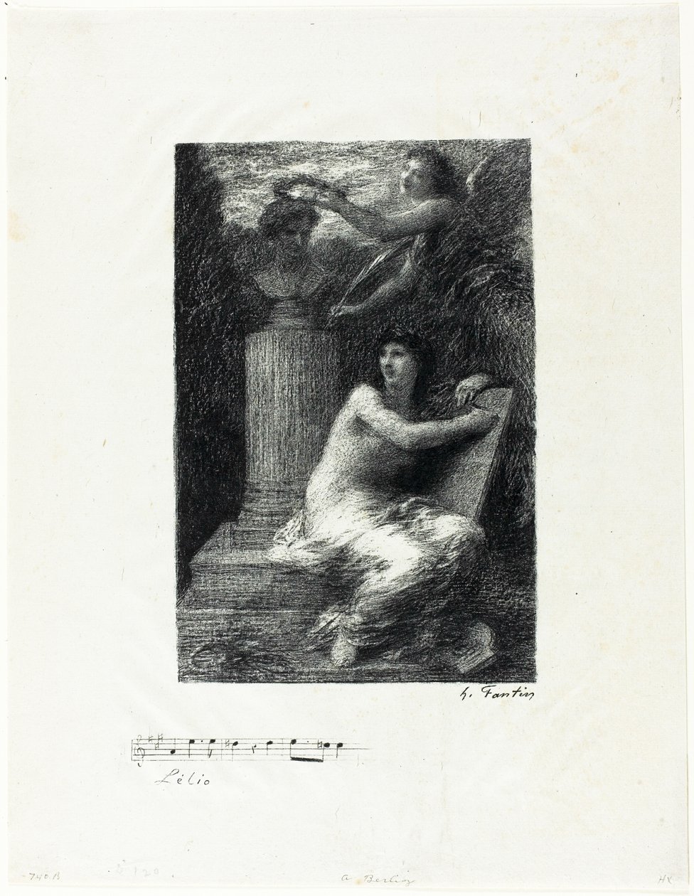 A Berlioz, piccola placca da Ignace Henri Jean Fantin Latour