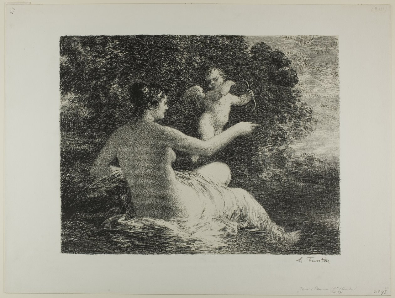 Venere e Cupido, grande lastra da Ignace Henri Jean Fantin Latour