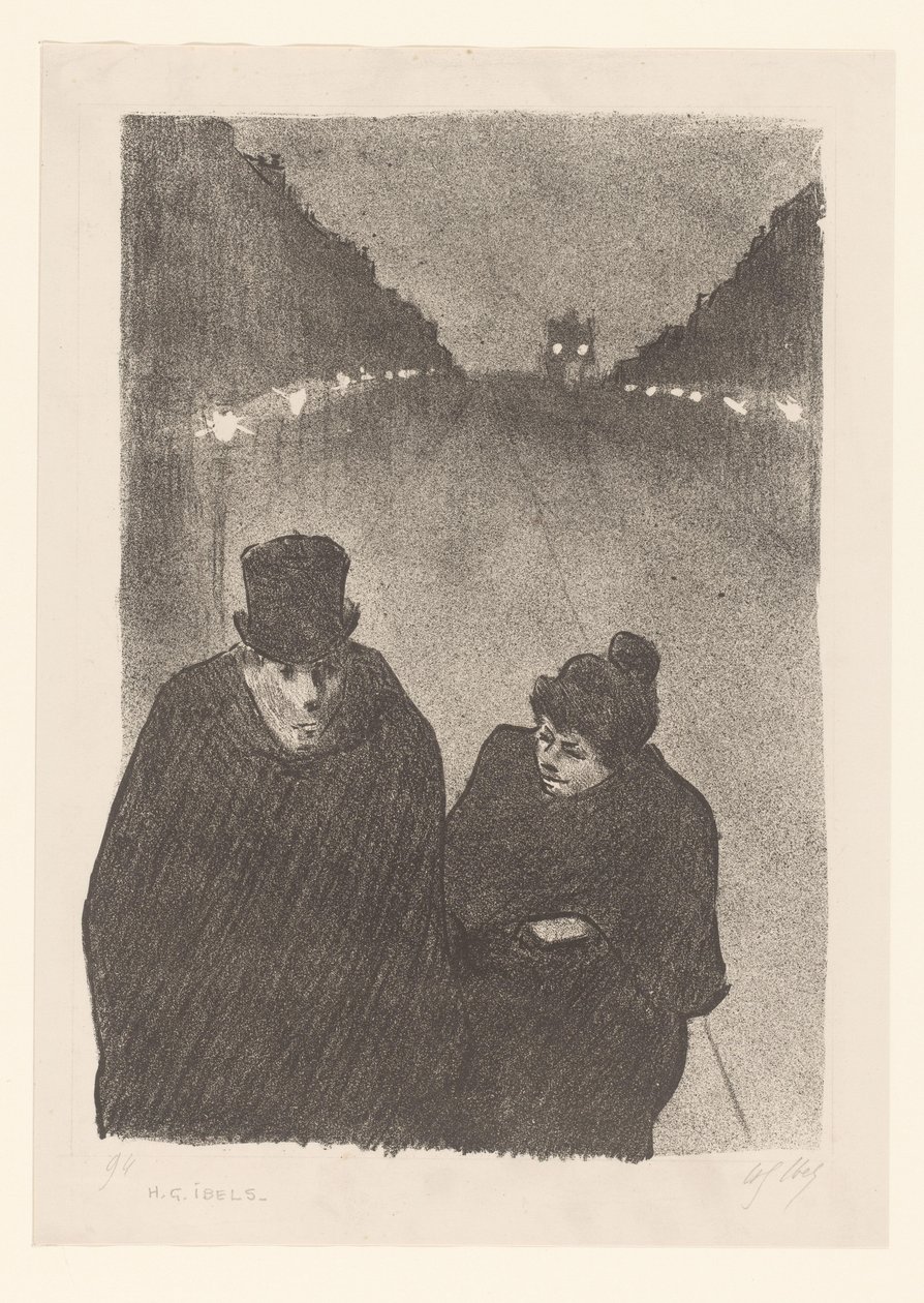 Uomo e donna di sera per strada da Henri Gabriel Ibels (attributed to)