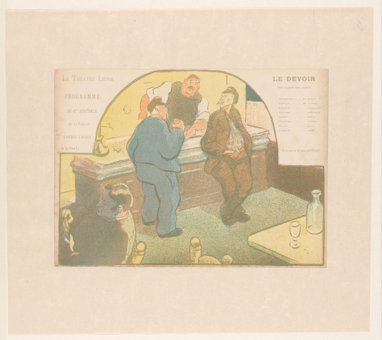 Quattro uomini in un bistrot da Henri Gabriel Ibels