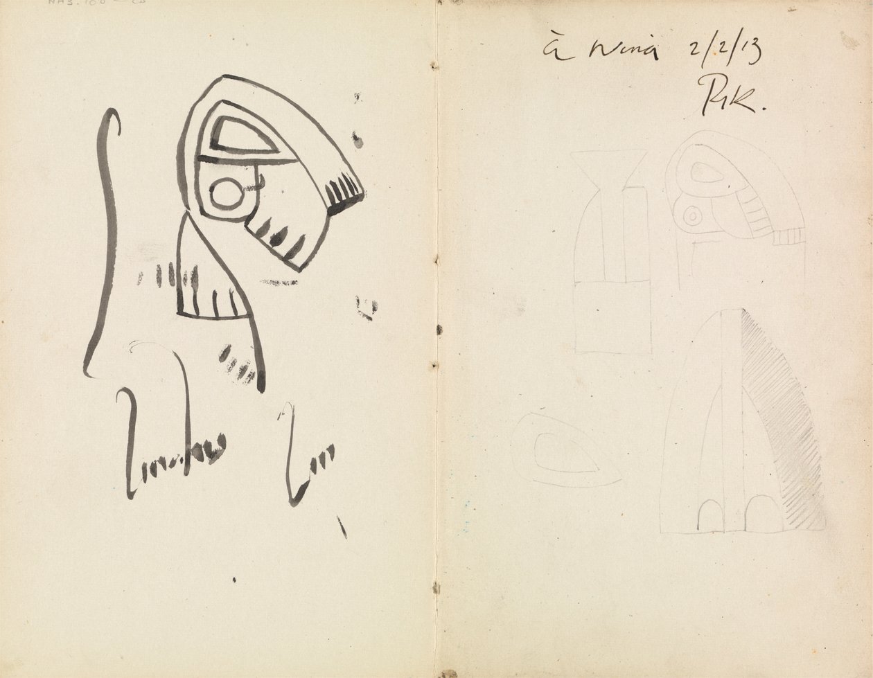 Cinque studi scultorei da Henri Gaudier Brzeska