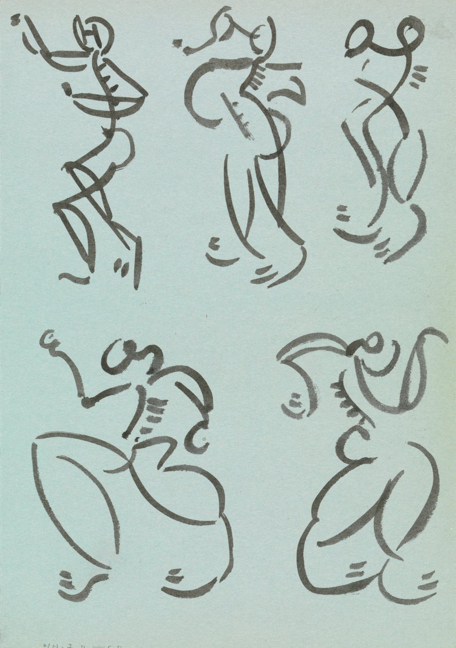 Cinque studi di figure danzanti da Henri Gaudier Brzeska