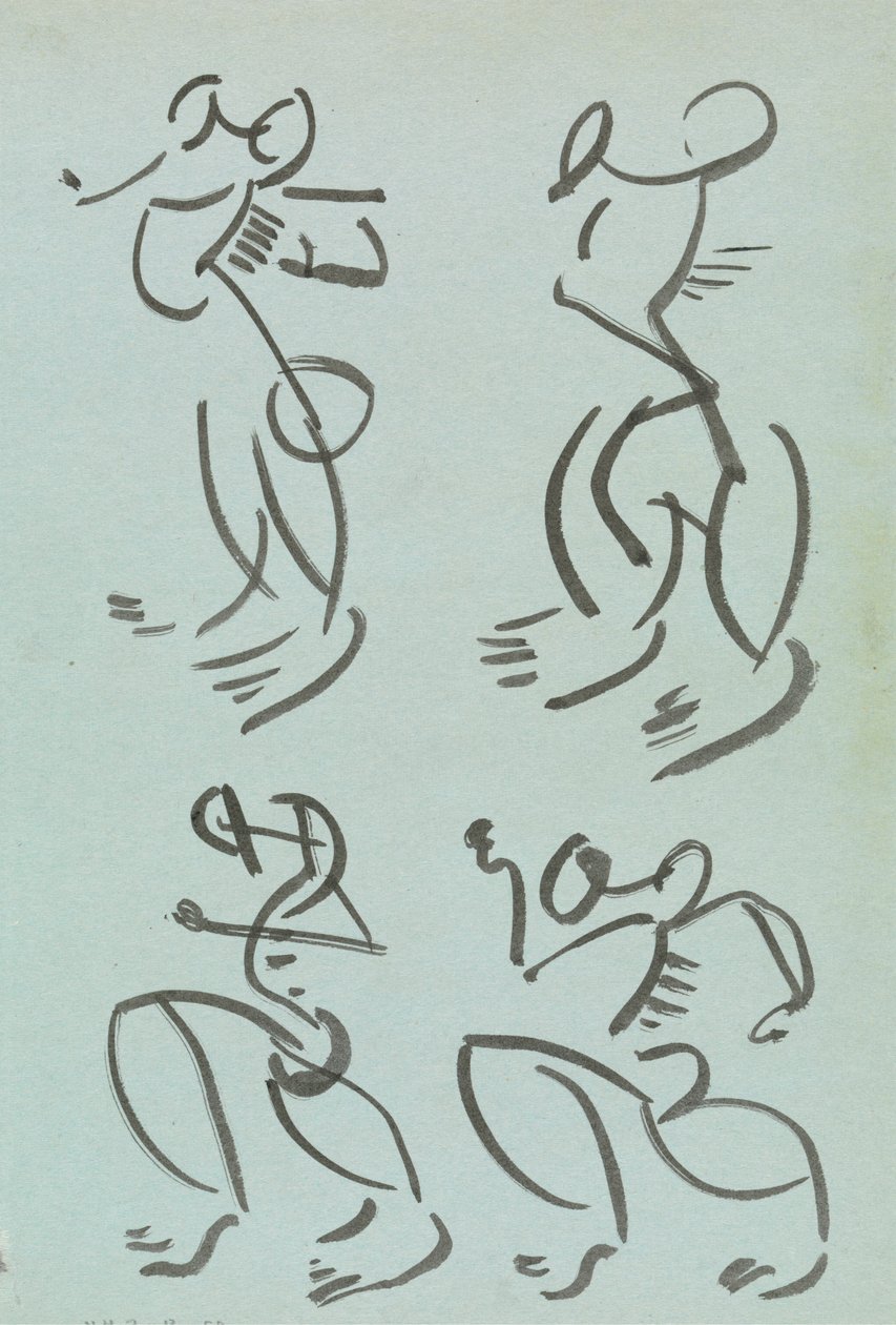 Quattro studi di figure danzanti da Henri Gaudier Brzeska