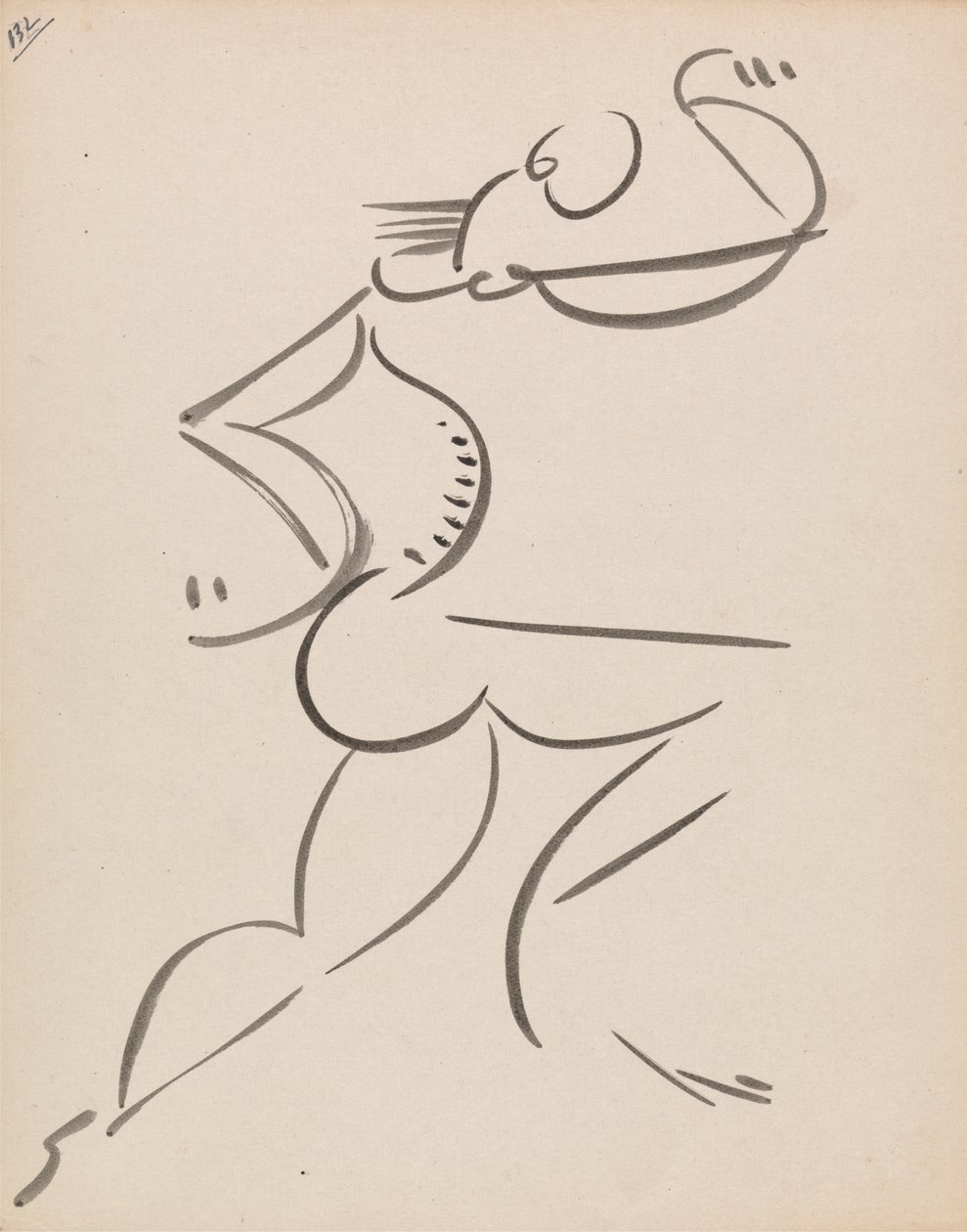 Figura maschile danzante, di profilo da Henri Gaudier Brzeska