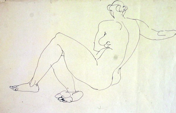 Nudo femminile reclinato di schiena da Henri Gaudier Brzeska