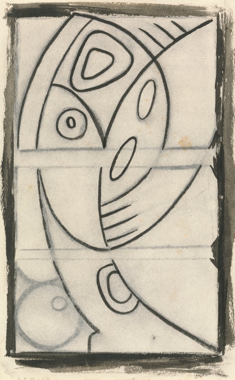 Disegno in rilievo di una figura femminile astratta da Henri Gaudier Brzeska